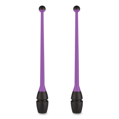 Булавы для худ. гимнастики INDIGO, IN019-VB, 45 см, пластик, каучук, в компл. 2шт, фиолет-черный