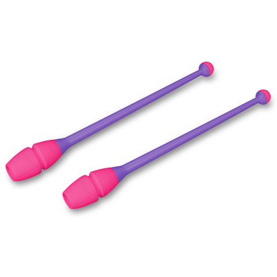 Булавы для худ. гимнастики INDIGO, IN019-VP, 45 см, пластик, каучук, в компл. 2шт, фиолет-розовый