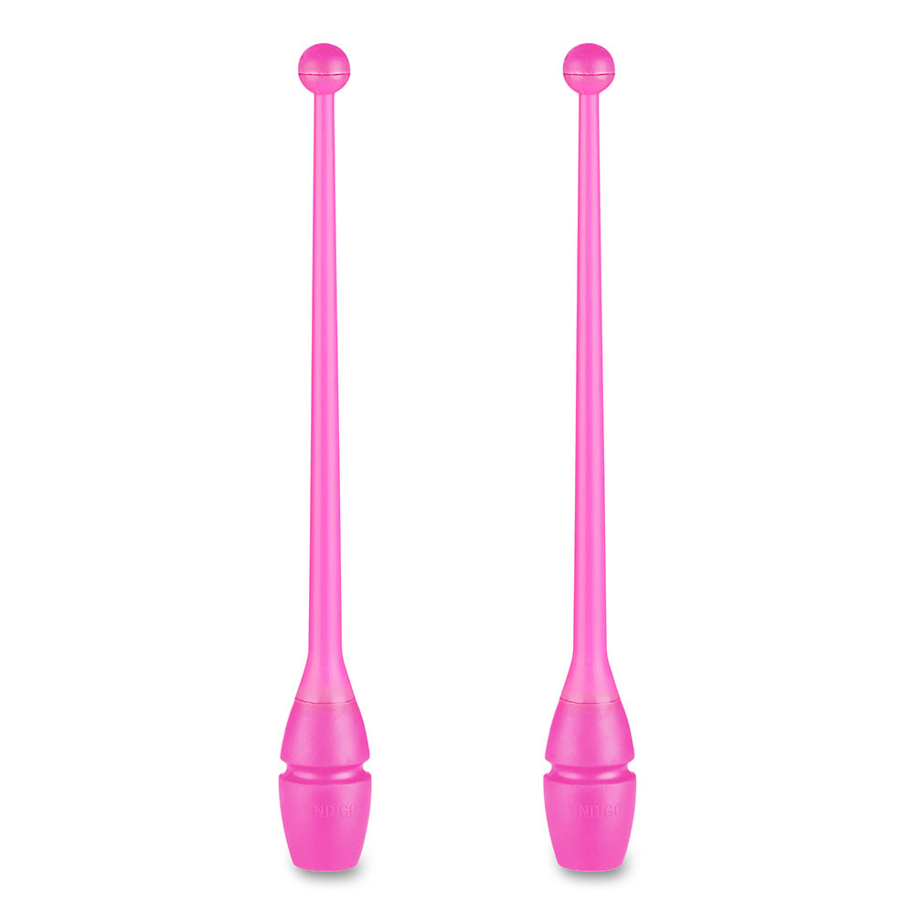 Булавы для худ. гимнастики INDIGO, IN018-P, 41 см, пластик, каучук, в компл. 2шт, розовый