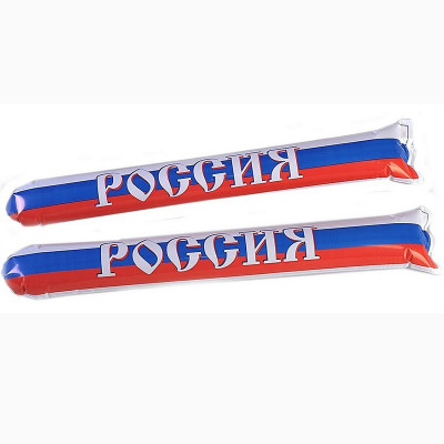 Надувные палки-стучалки Россия, FAN-05, компект из 2х шт., бело-сине-красный