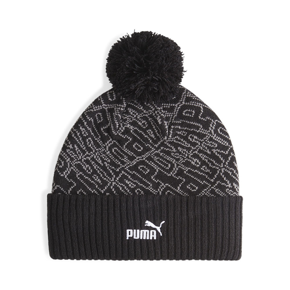 Шапка PUMA ESS Pom Beanie, 02546901, 100% акрил, черно-белый