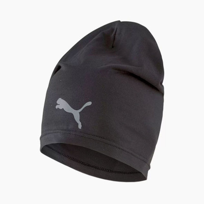 Шапка PUMA Slouchy Running Beanie, 02346901, 56% хлопок, 41% полиэстер, 3% эластан, черный