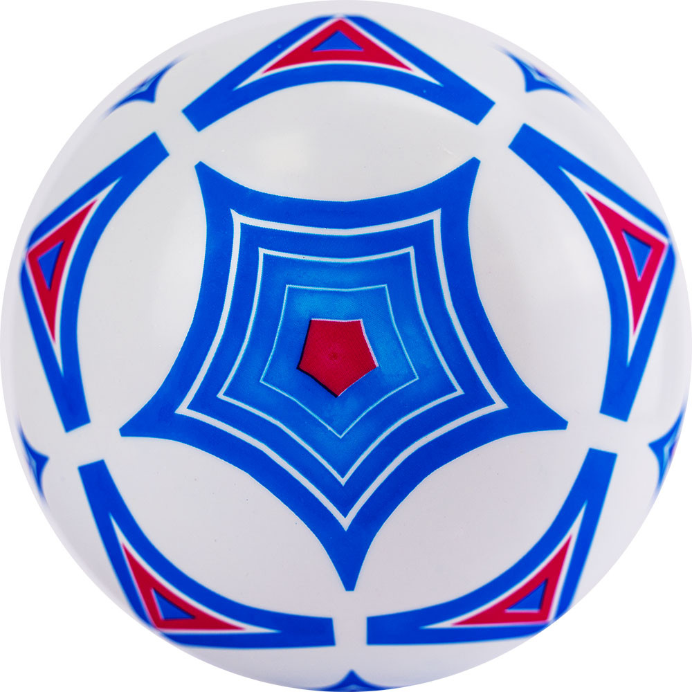 Мяч детский с рисунком Геометрия, MD-23-02, диам. 23 см, ПВХ, бело-голубой