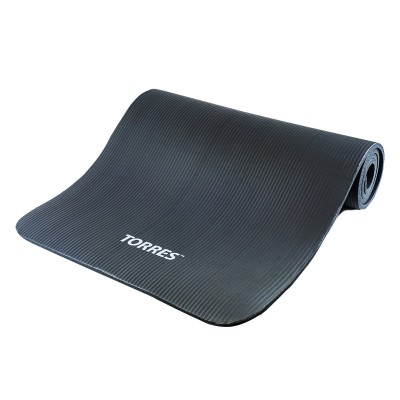 Коврик для йоги TORRES SOFT, каучук 1 см, серый