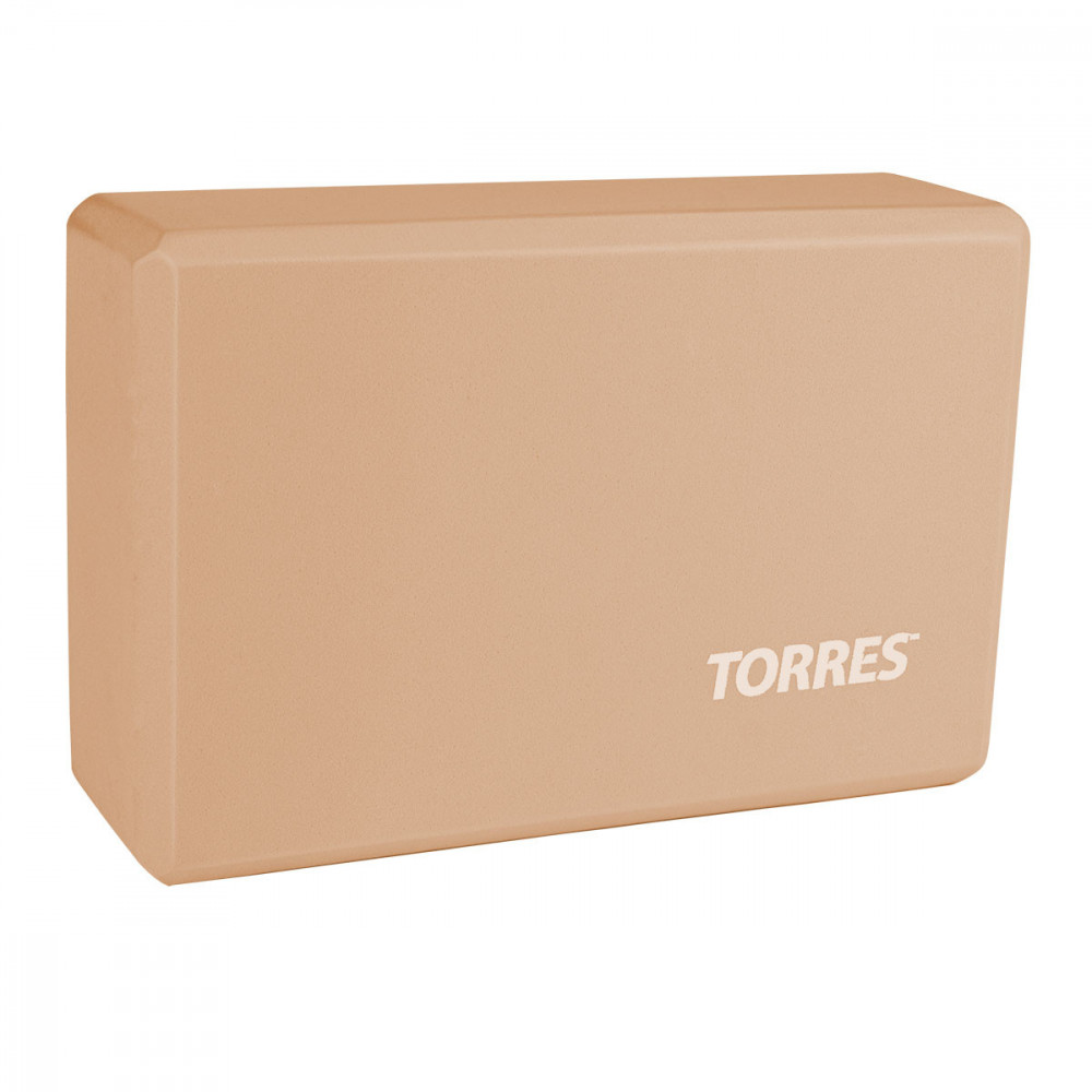 Блок для йоги TORRES, YL8005P, размер 8x15x23 см, материал ЭВА, пудровый