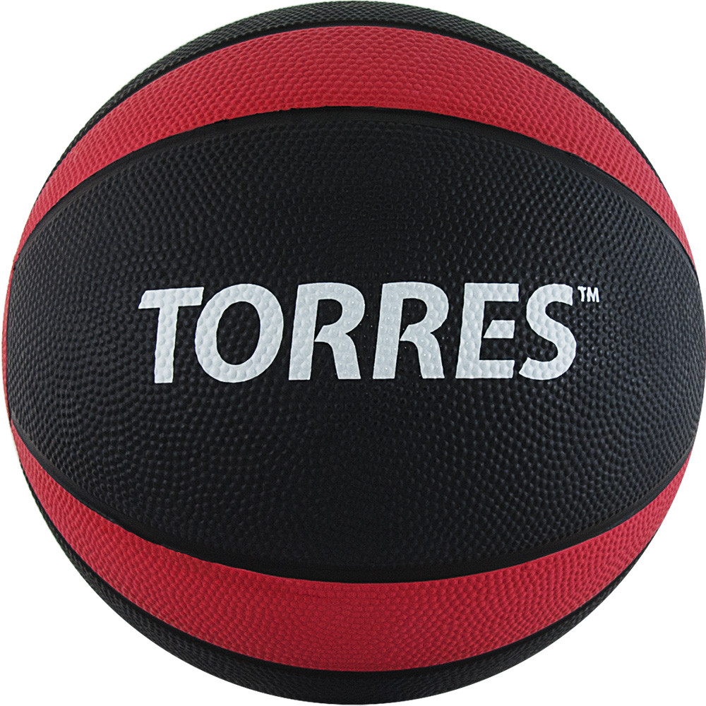 Медбол TORRES 6 кг, AL00226, резина, диаметр 23,8 см, черно-красно-белый