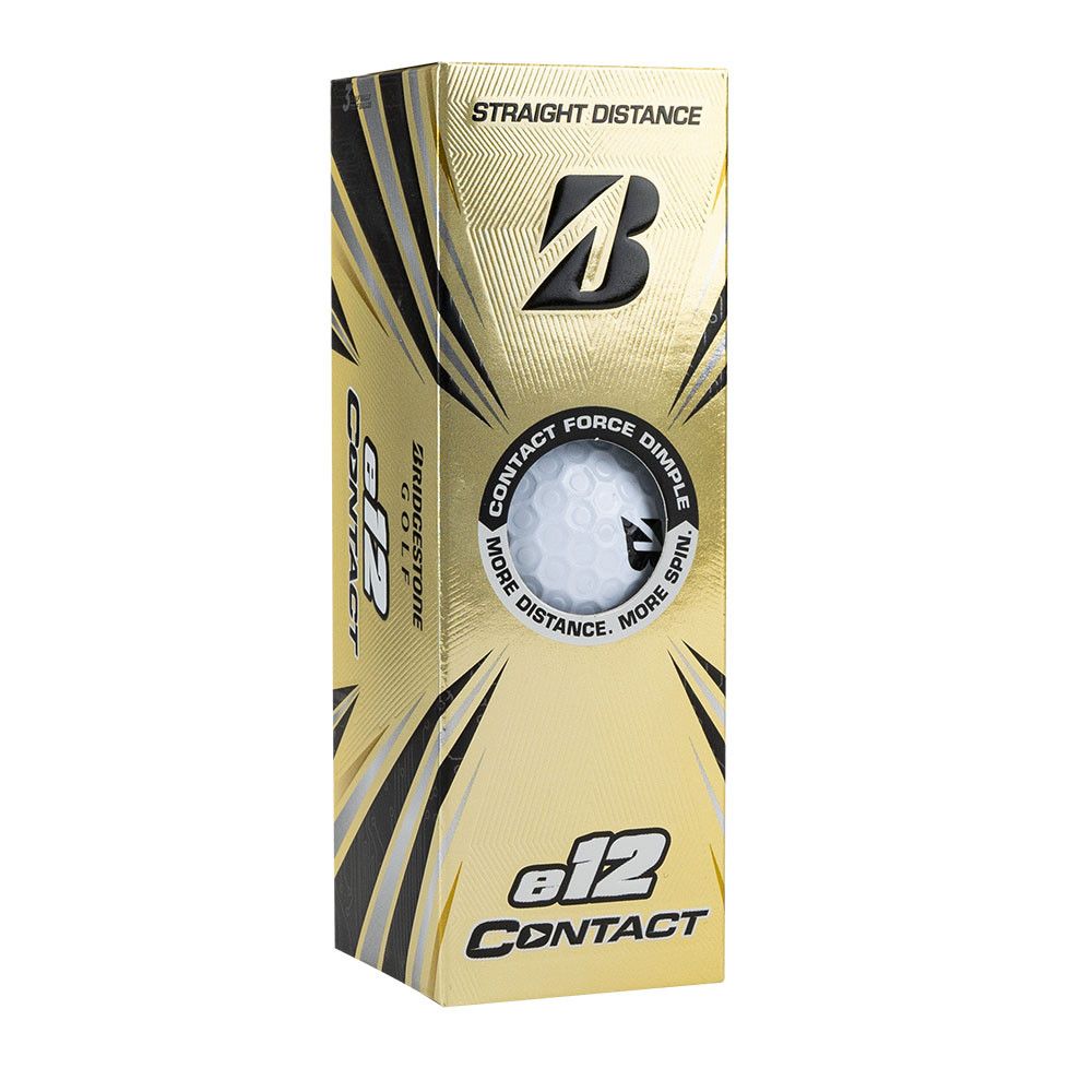 Мяч для гольфа Bridgestone e12 Contact White, BGB1CWX, 3 шт/уп, белый