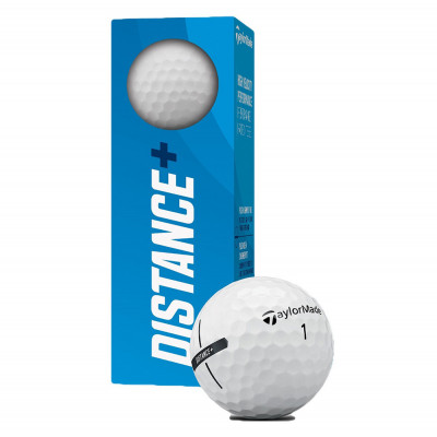 Мяч для гольфа TaylorMade Distance +, N7608601, 3 шт в упак., для игры на дальн.дист., белый