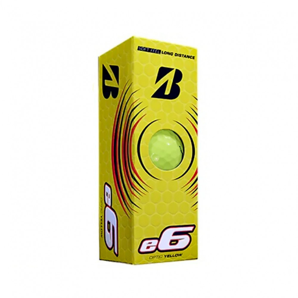 Мяч для гольфа Bridgestone e6 Yellow,  BGB1EYX, 3 шт/уп, желтый