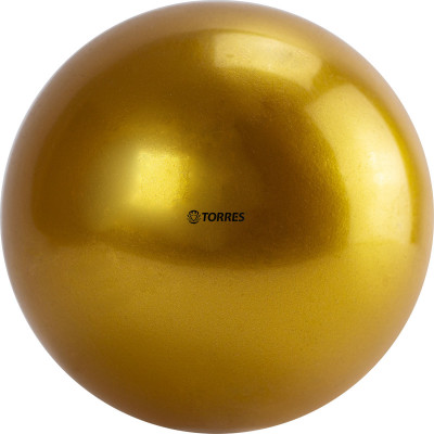 Мяч для художественной гимнастики однотонный TORRES, AG-15-10, диам. 15 см, ПВХ, золотистый