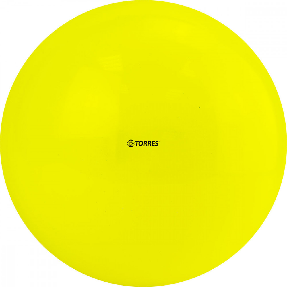 Мяч для художественной гимнастики однотонный TORRES, AG-15-06, диам. 15 см, ПВХ, желтый