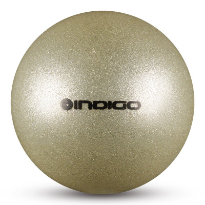 Мяч для художественной гимнастики INDIGO, IN118-SIL, диам. 19 см, ПВХ, сереб. металлик с блестками