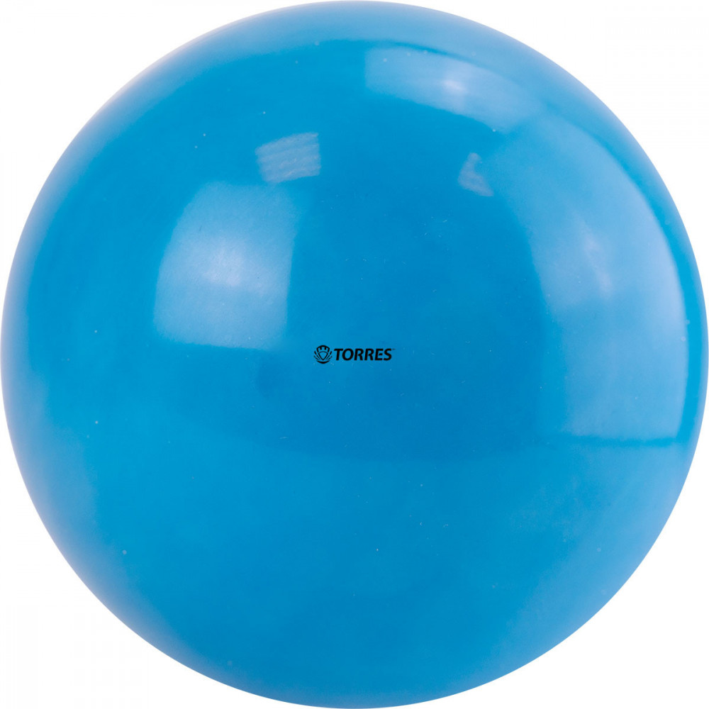 Мяч для художественной гимнастики однотонный TORRES, AG-15-02, диам. 15 см, ПВХ, небесный
