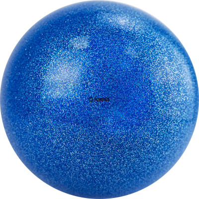 Мяч для художественной гимнастики TORRES, AGP-19-02, диам. 19 см, ПВХ, синий с блестками