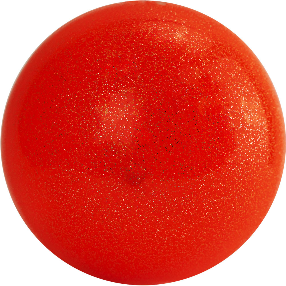 Мяч для художественной гимнастики TORRES, AGP-19-06, диам. 19 см, ПВХ, оранжевый с блестками