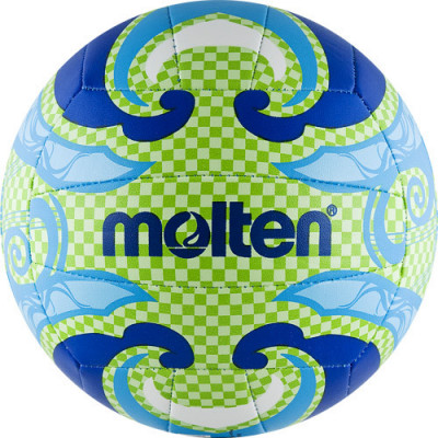Мяч волейбольный пляжн. MOLTEN V5B1502-L р.5, 18 панелей, мат. синт.кожа ПВХ, салат-бел-син-голуб