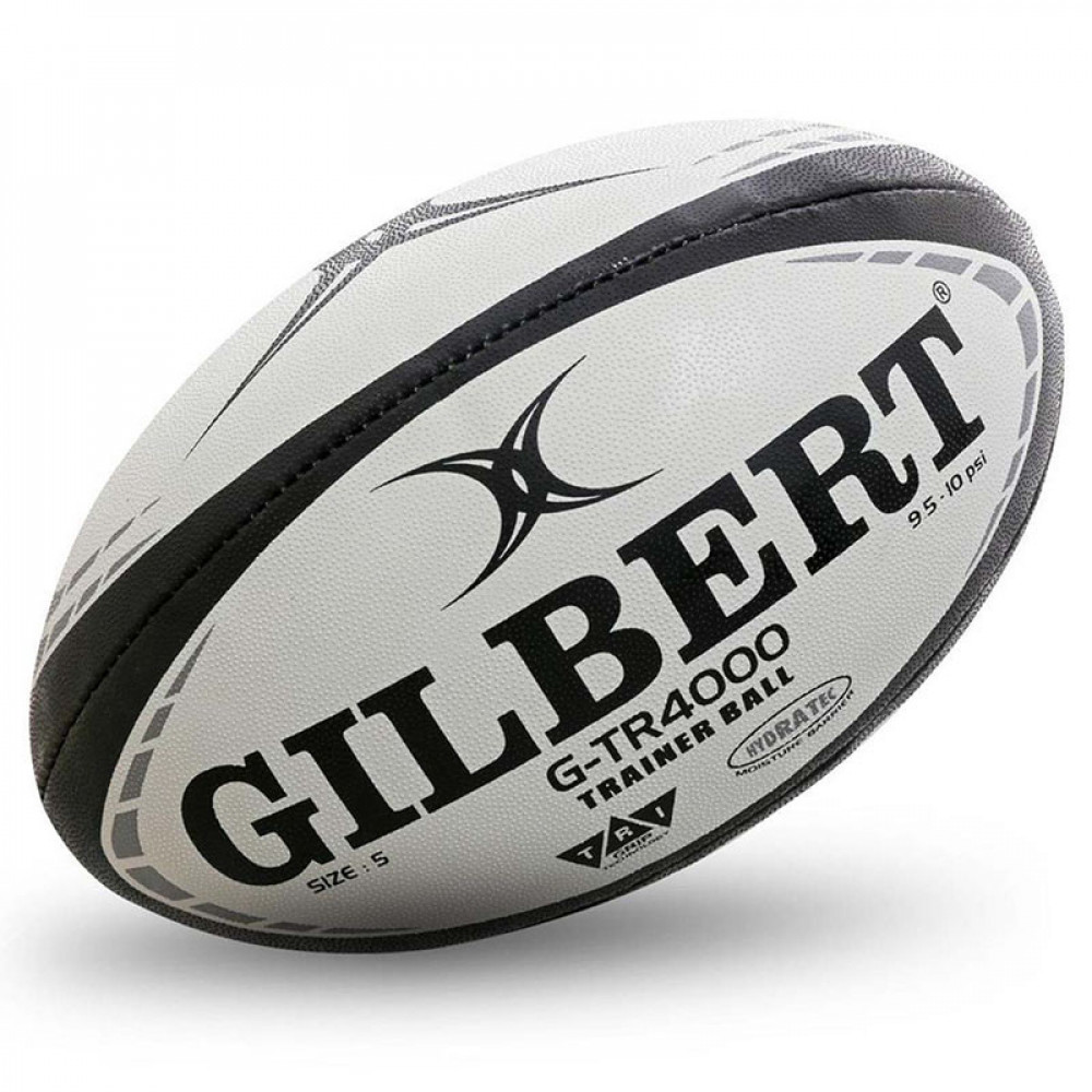 Мяч для регби GILBERT G-TR4000, 42097804, р.4, резина, ручная сшивка, бело-красно-черный