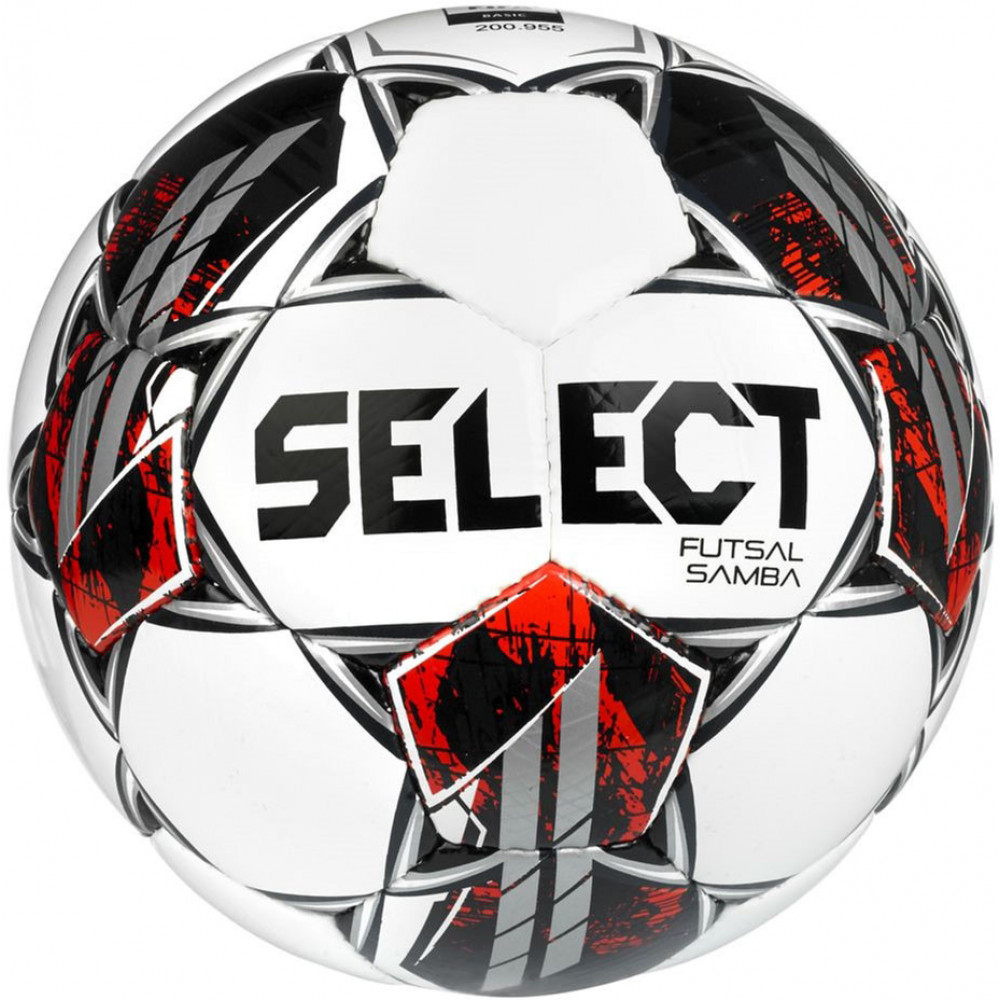 Мяч футзальный SELECT Futsal Samba v22, 1063460009, р.4,FIFA Basic,  бел-кр-черн