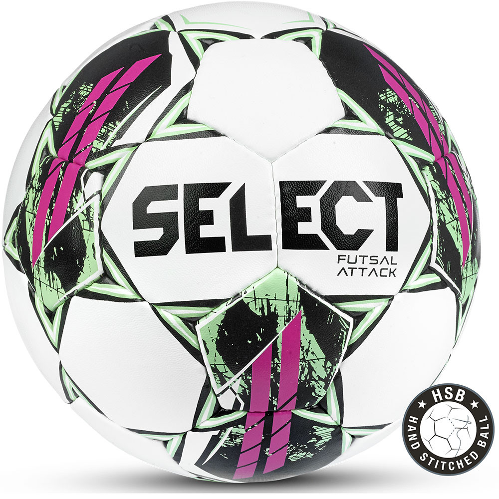 Мяч футзальный SELECT Futsal Attack V22 Grain, 1073460009, р.4,  бел-зел-фиол