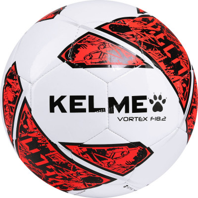 Мяч футзальный KELME Vortex 18.2 Indoor, 9086842-129, р.4, 32 пан, бело-красно-черный