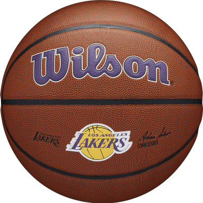 Мяч баскетбольный WILSON NBA LA Lakers, WTB3100XBLAL, р.7, синт.кожа (композит), коричневый