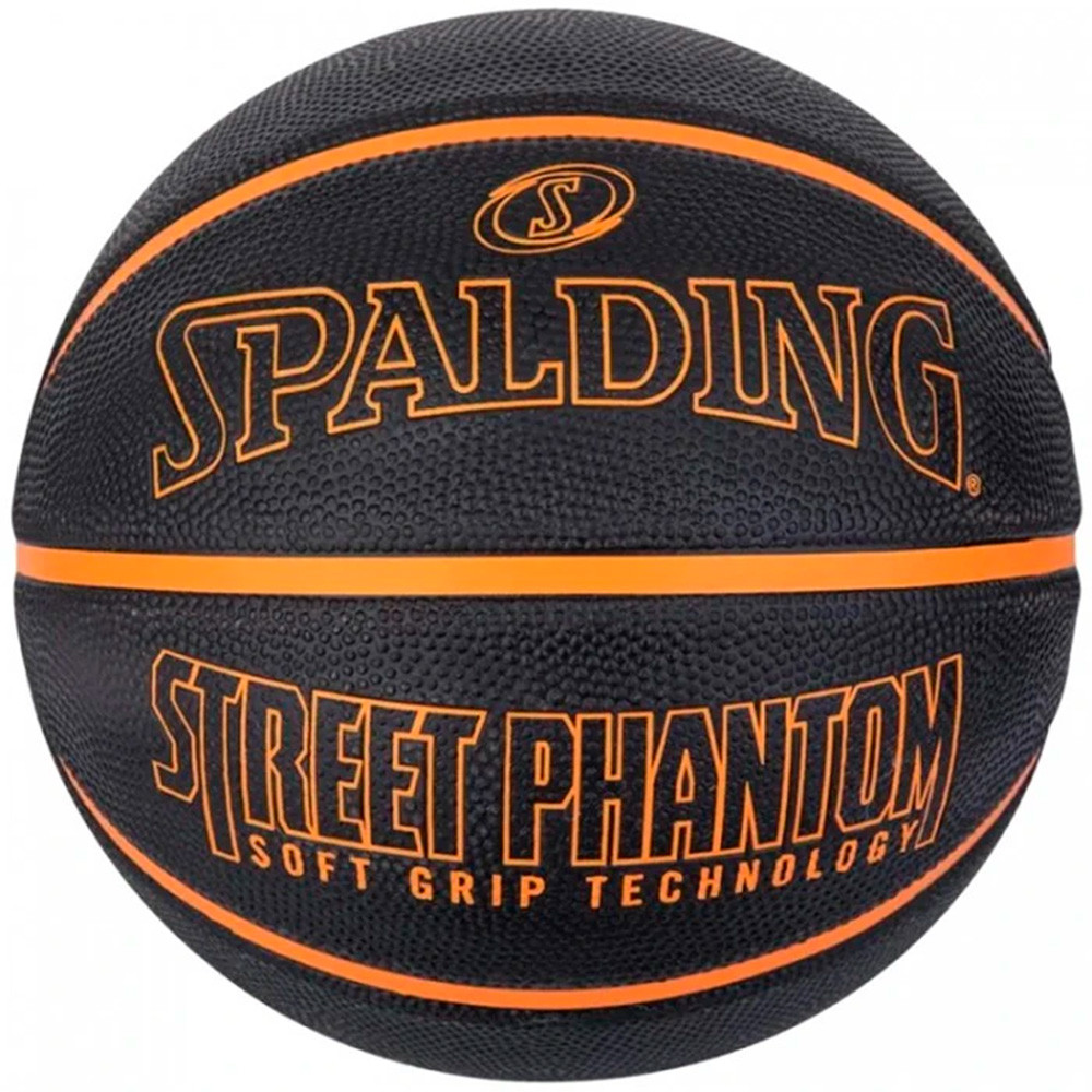 Мяч баскетбольный SPALDING Street Phantom, 84383z, р.7, резина, черно-оранжевый