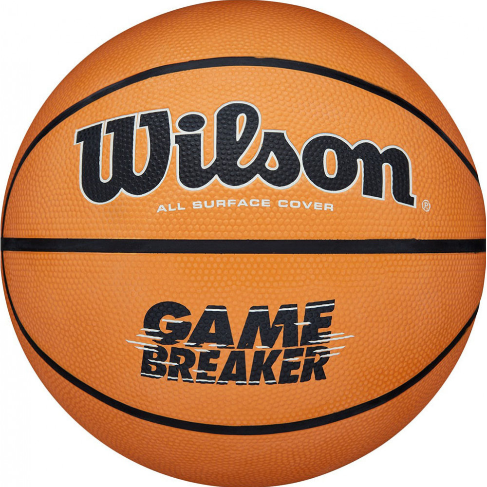 Мяч баскетбольный WILSON GAMBREAKER BSKT OR, WTB0050XB6, р.6, резина, бут.камера, оранжево-черный