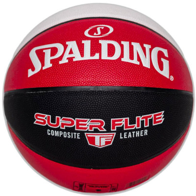 Мяч баскетбольный SPALDING Super Flite 76929z, р.7, синт. кожа ( композит), красно-черно-белый
