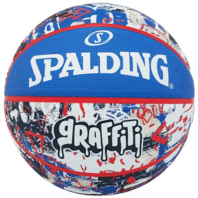 Мяч баскетбольный SPALDING Graffiti р.7, 84377z, резина, сине-красно-белый