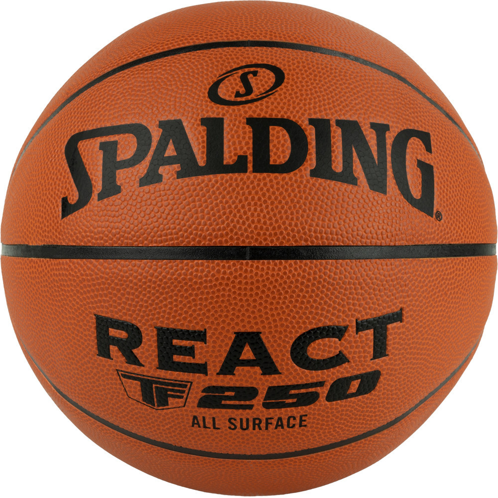 Мяч баскетбольный SPALDING TF-250 React 76801z, р.7, композит. кожа (ПУ), коричн-черн.