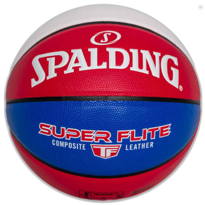 Мяч баскетбольный SPALDING Super Flite 76928z, р.7, синт.кожа (композит), красно-сине-белый