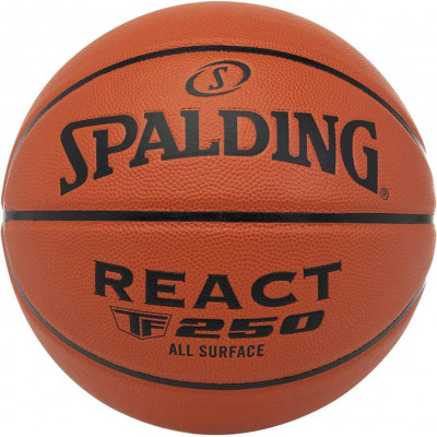 Мяч баскетбольный SPALDING TF-250 React 76802z, р.6, композит. кожа (ПУ), коричн-черн.