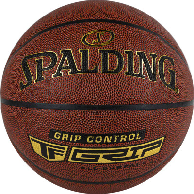 Мяч баскетбольный SPALDING Grip Control 76875z,  р.7, композит. кожа (ПУ) коричневый