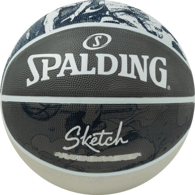 Мяч баскетбольный SPALDING Sketch Jump р.7, 84382z, резина, бутил. камера, серый