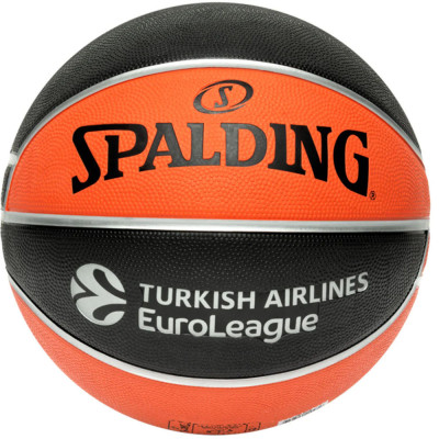 Мяч баскетбольный SPALDING Euroleague TF-150 84507z, р.6, резина, коричнево-черный