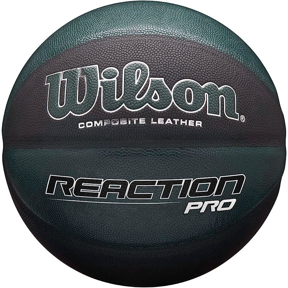 Мяч баскетбольный WILSON Reaction PRO SHADOW, WTB10135XB07, р.7, синт. PU, бутил. камера, черный-темно-зелен