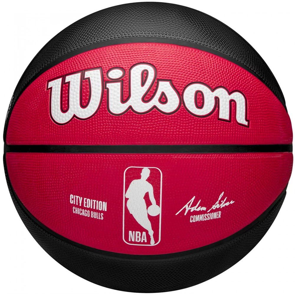 Мяч баскетбольный WILSON NBA Team City Edition Chicago Bulls, WZ4024205XB, р.7, резина, бут. кам, красн-черн