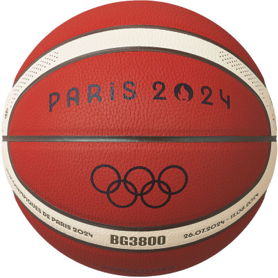 Мяч баскетбольный MOLTEN B7G3800-2S4F Paris 2024 р.7, FIBA Appr, синт.комп.кожа (ПУ),12 пан, кор-беж-чер