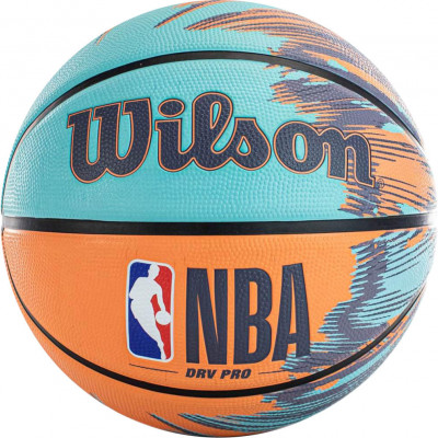 Мяч баскетбольный WILSON NBA DRV PRO STREAK BSKT, WZ3012501XB7 р.7, резина, бутил.камера, бирюзово-оранжевый