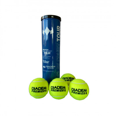 Мяч теннисный DIADEM Premier Clay Court Tour 4B, Europe-Ball-ClayTour-4B,уп.4 шт,одобр.ITF,фетр,желт