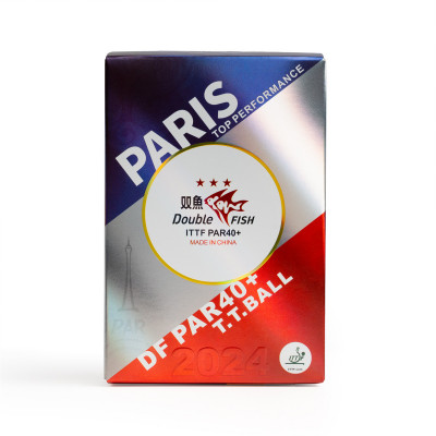 Мяч для наст. тенниса Double Fish Paris 2024 Olympic Games 3***,PAR40, 40+мм, ITTF Appr,ABS,уп.6 шт