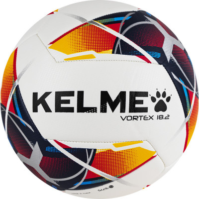 Мяч футбольный KELME Vortex 18.2, 9886120-423, р.4, 10 панелей, маш. сш., бело-мультиколор