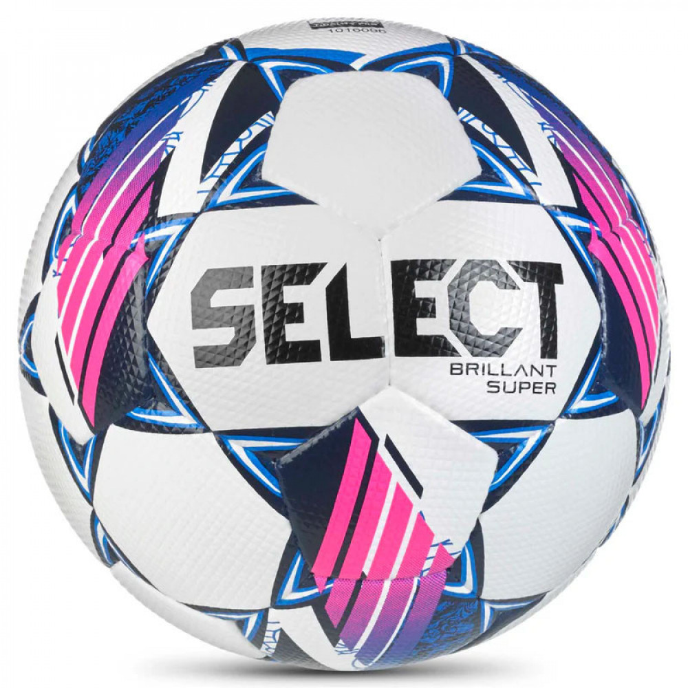 Мяч футбольный SELECT Brillant Super V24, 3615968002,р.5, FIFA PRO, ручн.сш., бело-сине-розовый