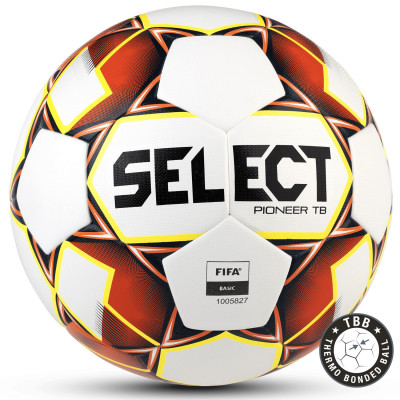 Мяч футбольный SELECT Pioneer TB, 3875046274, р.5, FIFA Basic,  бело-красно-желтый