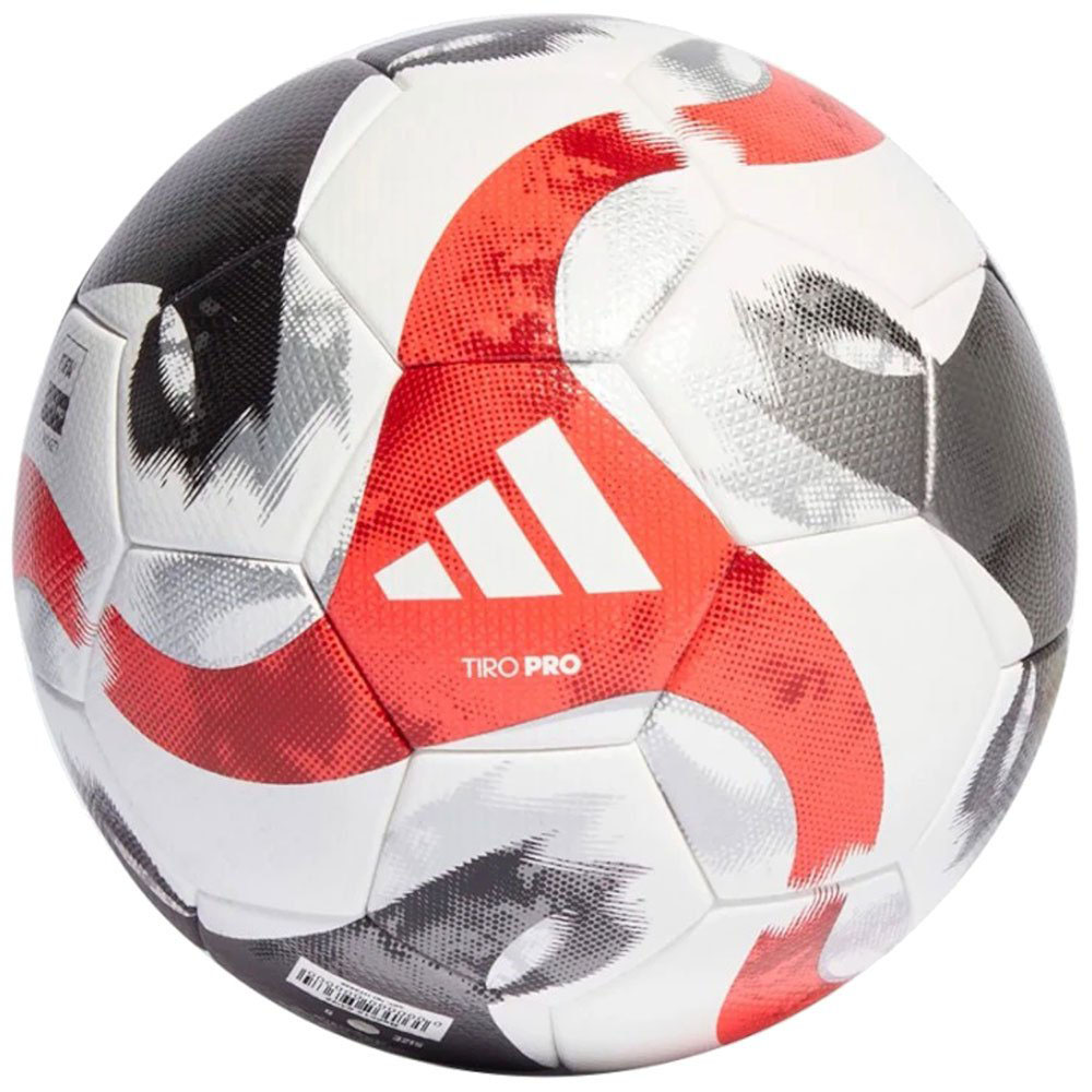 Мяч футбольный ADIDAS Tiro Pro HT2428, р.5, FIFA Pro, термосшивка, бело-красный