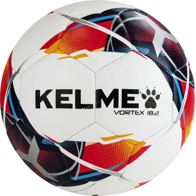 Мяч футбольный KELME Vortex 18.2, 9886130-423, р.5, 32 панелей, маш. сш., бело-мультиколор