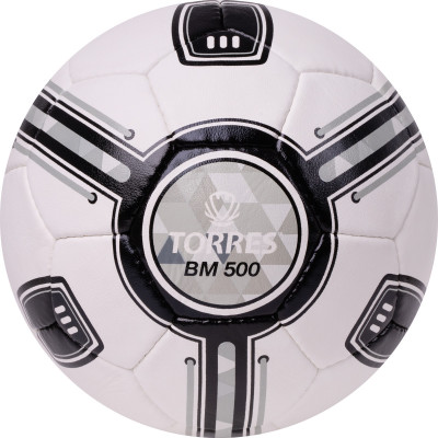 Мяч футбольный TORRES BM 500, F323645, р.5, 32 пан. 4 подкл. слоя, руч. сшивка, бело-черно-серый