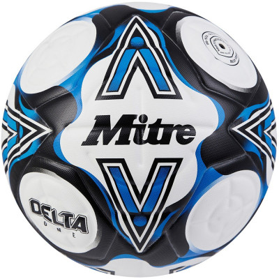 Мяч футбольный MITRE Delta One 24, 5-B01787C21, р.5, FIFA Quality, 14п, термосшивка,бело-сине-черный