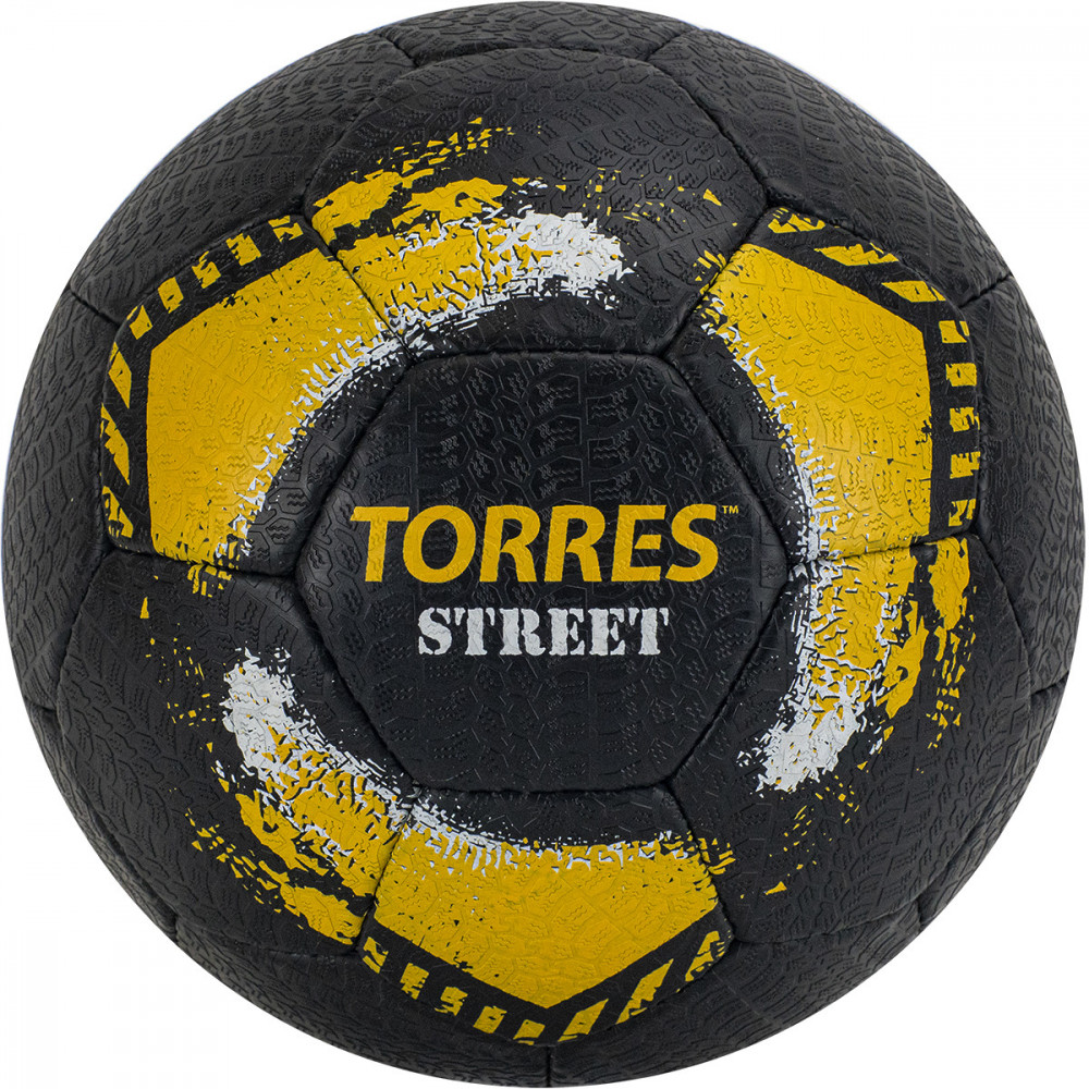СЦ*Мяч футбольный TORRES Street, F020225, р.5, 32 пан.. рез., 4 подкл. слоя, руч. сшив., чер-желтый
