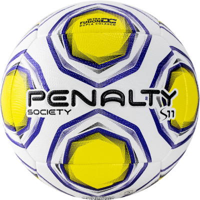 Мяч футбольный PENALTY BOLA SOCIETY S11 R2 XXI, 5213081463-U, р.5, PU, термосшивка, бел-жел-син